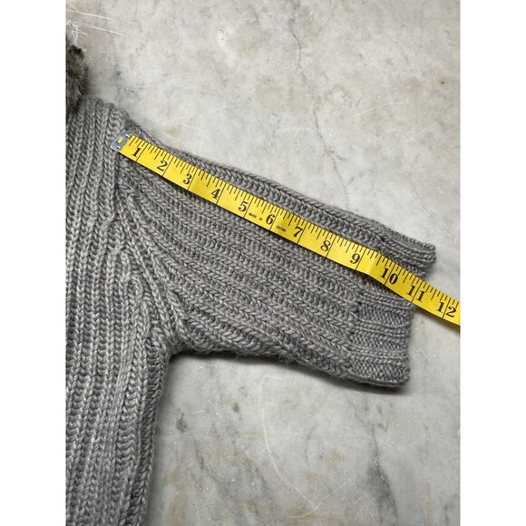 ZARA Wool Blend Sweater Women’s M Open Front Faux Fur Trimmed Short Sleeve - Picture 8 of 10